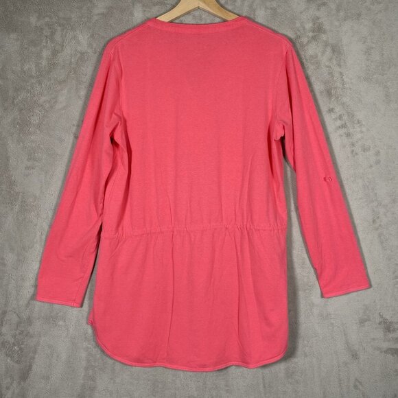 Coolibar T-Shirt Dress M UPF 50+ Roll Tab Sleeve Pink Beach Cover Up Hiking - Picture 8 of 12
